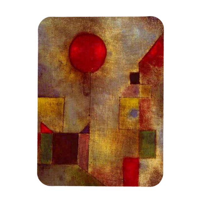 Paul Klee Red Balloon Colorful Abstrakt Magnet (Vertikal)