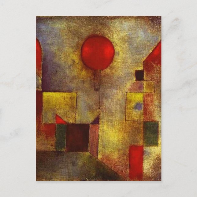 Paul Klee Red Balloon Postcard Postkarte (Vorderseite)