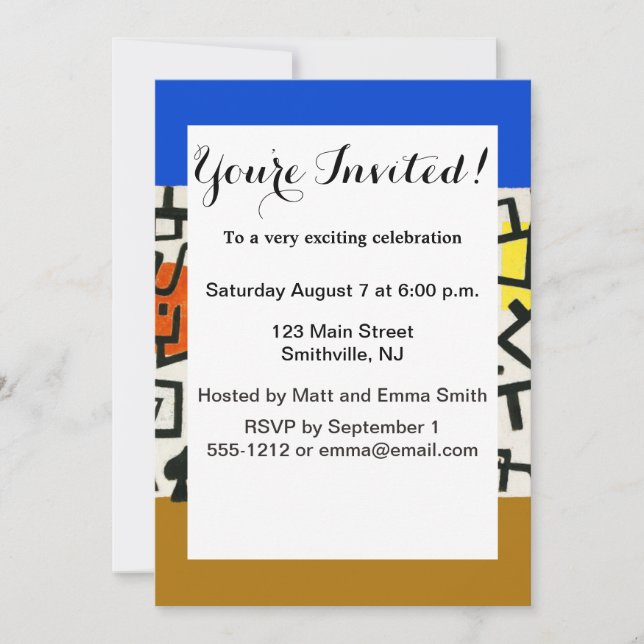 Paul Klee Rich Harbour Abstrakter Expressionismus Einladung (Vorderseite)