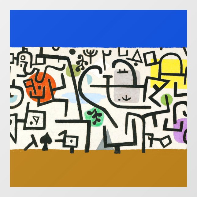 Paul Klee Rich Harbour Abstrakter Expressionismus Fensteraufkleber (Blatt)