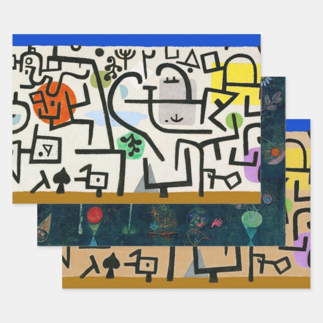 Paul Klee Rich Harbour Abstrakter Expressionismus Geschenkpapier Set (Set)