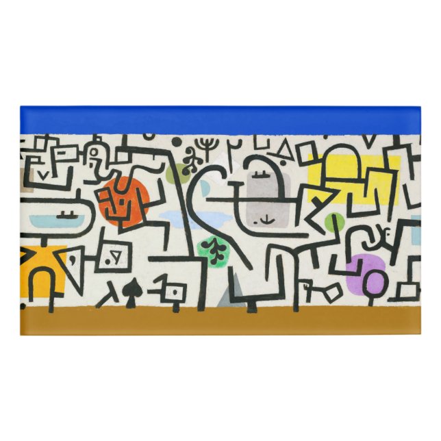 Paul Klee Rich Harbour Abstrakter Expressionismus Namenschild (Vorderseite)