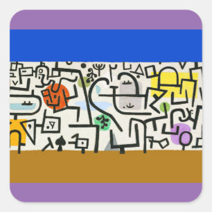 Paul Klee Rich Harbour Abstrakter Expressionismus Quadratischer Aufkleber