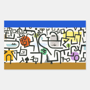 Paul Klee Rich Harbour Abstrakter Expressionismus Rechteckiger Aufkleber