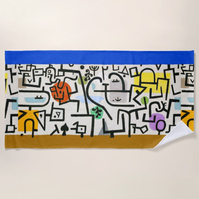 Paul Klee Rich Harbour Abstrakter Expressionismus Strandtuch (Vorderseite)