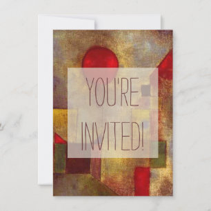 Paul Klee Rote Ballon Abstrakte Farbige Kunst  Einladung