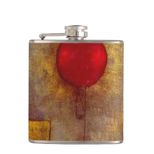 Paul Klee Roter Ballon Abstrakte Bunte Kunst Flachmann