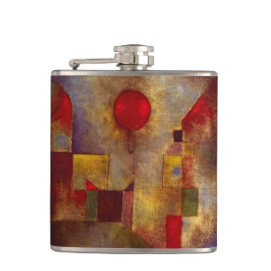 Paul Klee Roter Ballon Abstrakte Farbige Kunst Flachmann