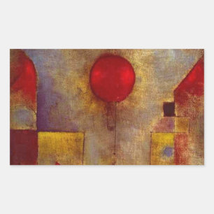 Paul Klee Rotes Ballon Abstrakt Farbige Kunst Rechteckiger Aufkleber
