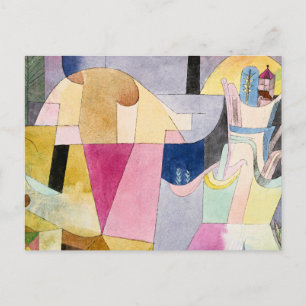 Paul Klee, Schwarze Säulen in einer Landschaft, Postkarte