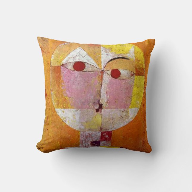 Paul Klee Senecio Painting Pillow Kissen (Vorderseite)