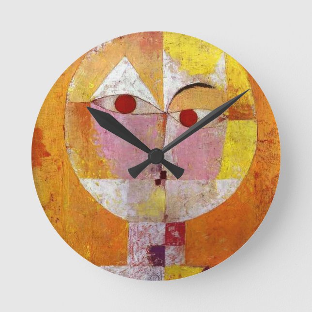Paul Klee Senecio Painting Runde Wanduhr (Vorderseite)