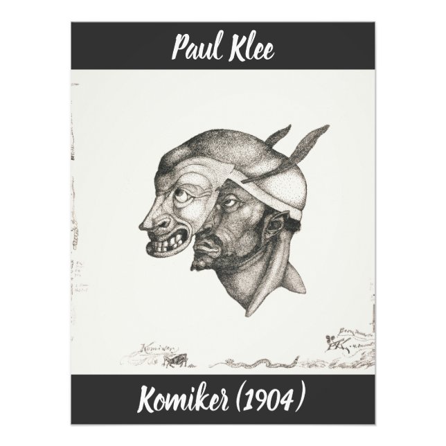 Paul Klee Sketch Komiker (Maske) Fotodruck (Vorne)