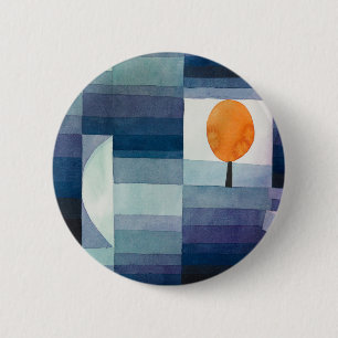 Paul Klee Vorbote des Herbstes Blau Moderne Abstra Button