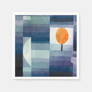 Paul Klee Vorbote des Herbstes Blau Moderne Abstra Serviette