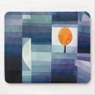 Paul Klee Vorbote des Herbstes. Vintage blaue Kuns Mousepad