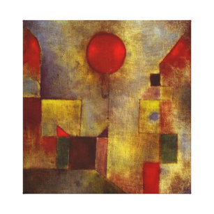 Paul Klees "der rote Ballon" auf Stoff Leinwanddruck