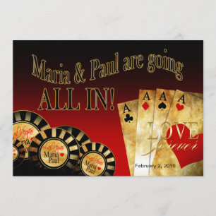 Paul Las Vegas Deluxe Wedding   Rotes Gold Einladung