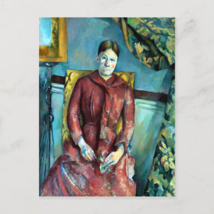 Paul Madame Cézanne in einem roten Kleid Postkarte