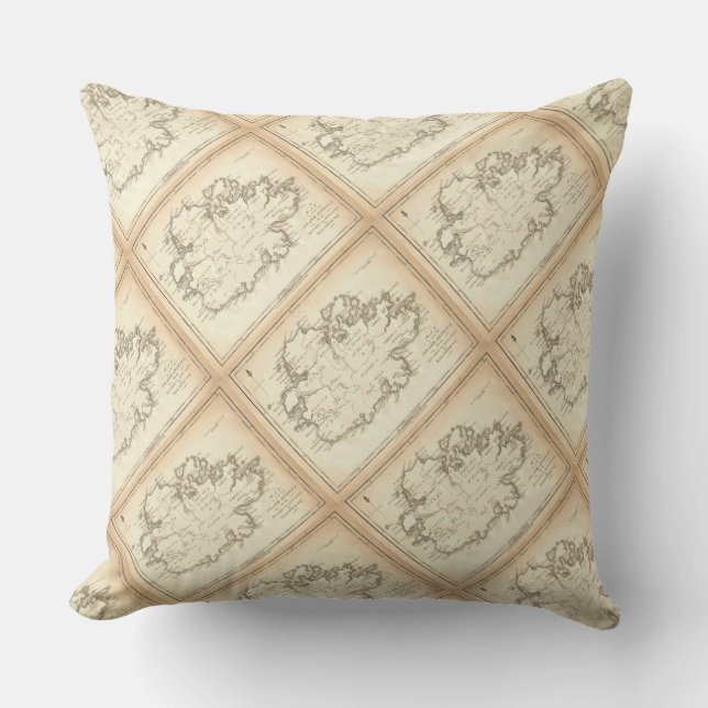 Paul McGehee "Antigua Map" Pillow Kissen (Vorderseite)