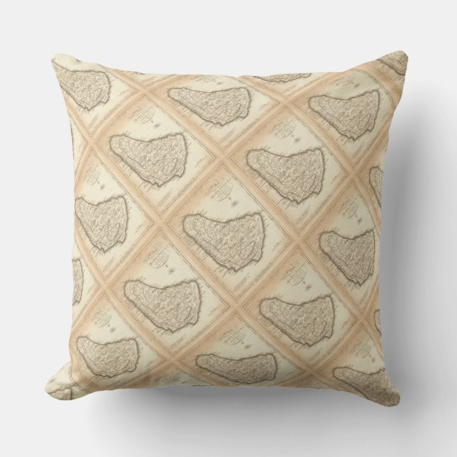Paul McGehee "Barbados Map" Pillow Kissen (Vorderseite)