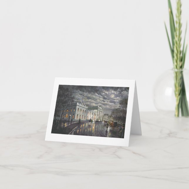 Paul McGehee "das Weiße Haus durch Mondschein" Karte (Vorderseite)