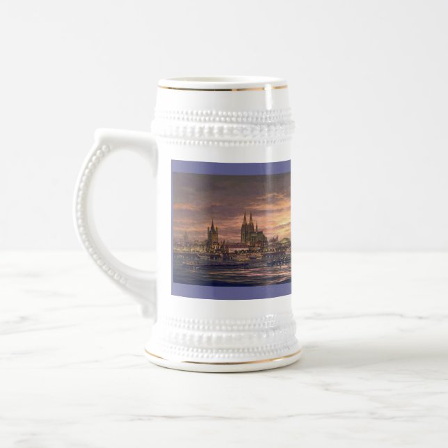 Paul McGehee "Köln am Rhein" Bierstein Bierglas (Links)