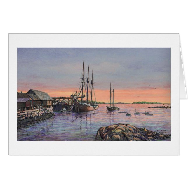 Paul McGehee "Schooners at Stonington" Card (Vorderseite (Horizontal))