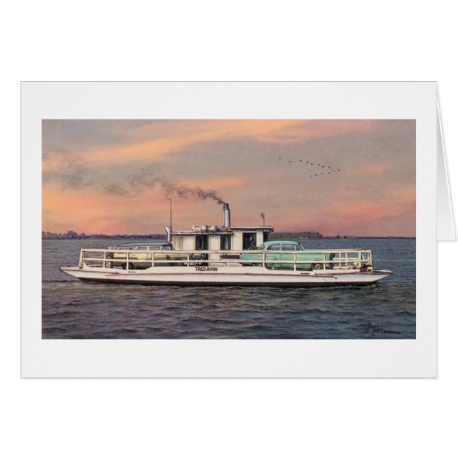 Paul McGehee "The Oxford-Bellevue Ferry" Card (Vorderseite (Horizontal))
