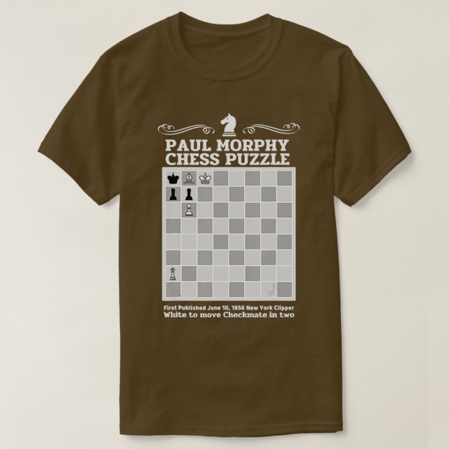 Paul Morphy Schach Puzzle Schachspieler T-Shirt (Design vorne)