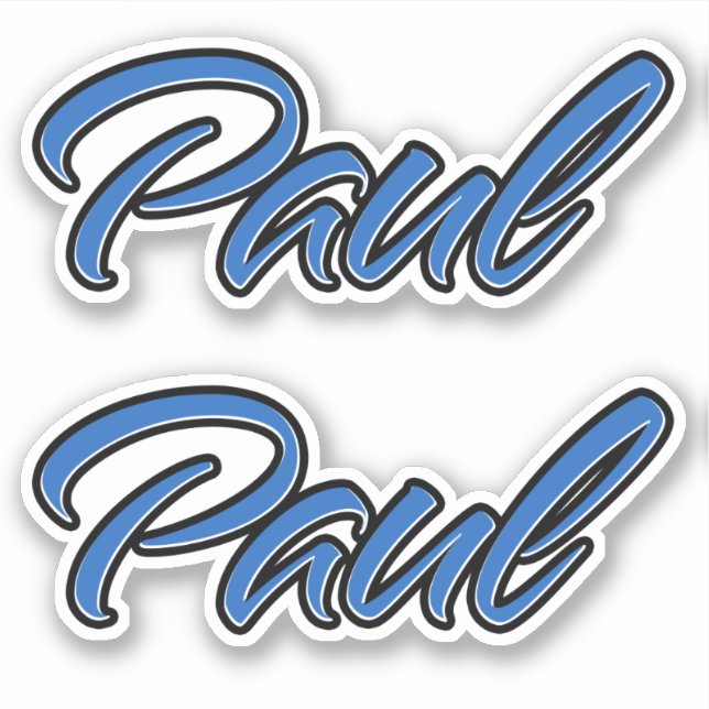 Paul Name blue Aufkleber Sticker Stickerset (Vorderseite)
