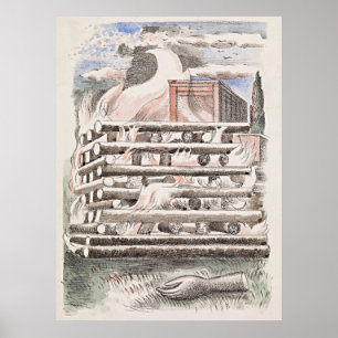 Paul Nash Funeral Pyre Poster – Retro Eleganz