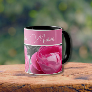 Paul Neyron Pink Rose Foto Tasse