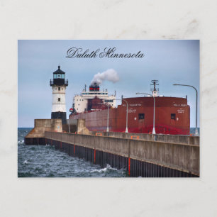 Paul R. Tregurtha Schiff und Leuchtturm, Minnesota Postkarte