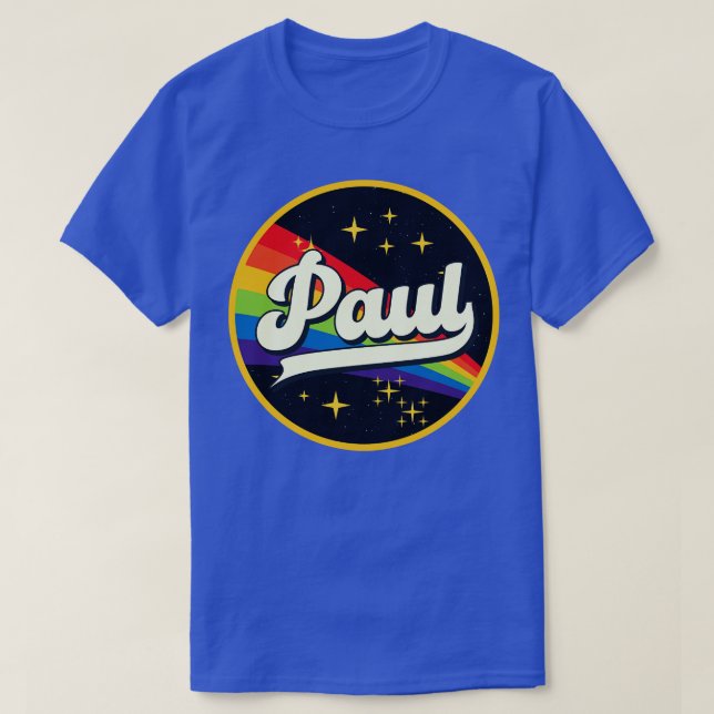 Paul Rainbow in Space Vintag Style T-Shirt (Design vorne)