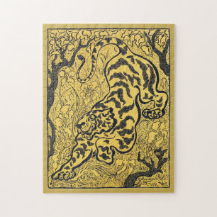 Paul Ranson Vintage Art Nouveau Gelber Tiger Druck Puzzle