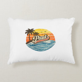 Paul Retro Sonnenuntergang Name Design Dekokissen