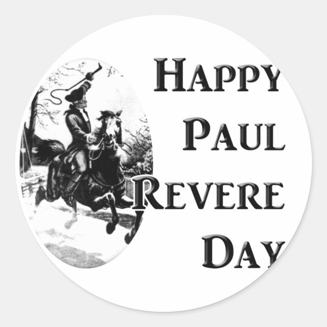 Paul Revere Day Quadratischer Aufkleber (Vorderseite)