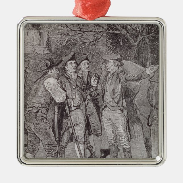 Paul Revere in Lexington Ornament Aus Metall (Vorne)