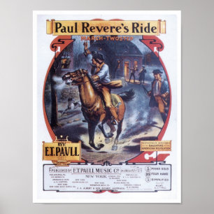 Paul Revere's Ride Vintag Songbook Cover Poster