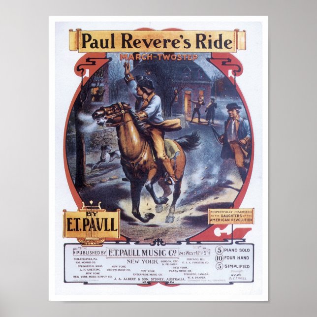 Paul Revere's Ride Vintag Songbook Cover Poster (Vorne)