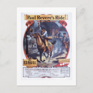 Paul Revere's Ride Vintage Songbook Cover Postkarte