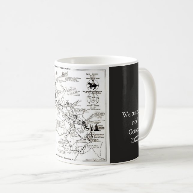 Paul Reveres Ritt Schwarze Tasse (VorderseiteRechts)