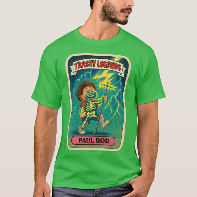 Paul Rod Electric Retro Garbage Parody Kid Sticker T-Shirt (Vorderseite)