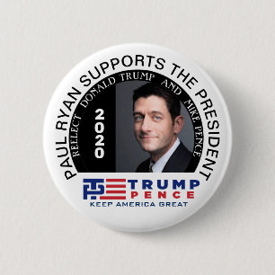 Paul Ryan unterstützt Trump Pence 2020 Button