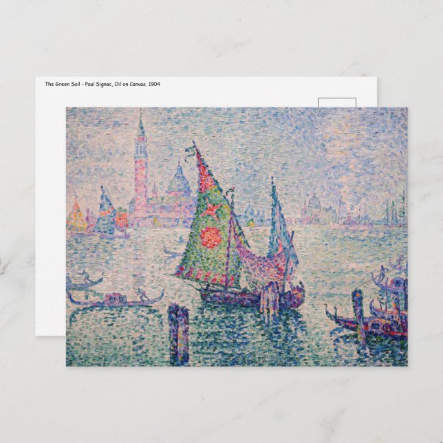 Paul Signac - Das grüne Segel Postkarte (Vorne/Hinten)