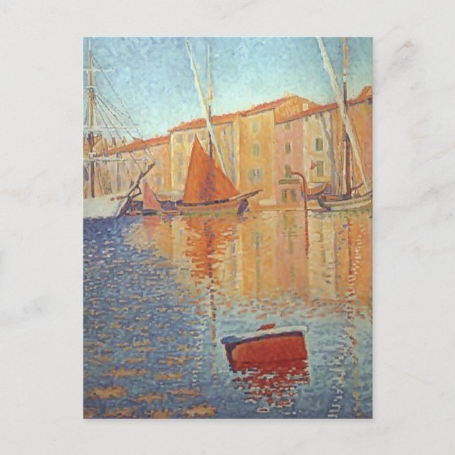 Paul Signac - Das Rote Haus, Saint Tropez Postkarte (Vorderseite)