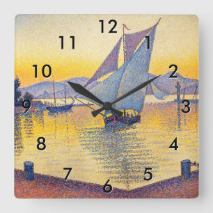 Paul Signac - Der Hafen bei Sonnenuntergang, Opus Quadratische Wanduhr