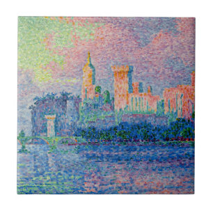 Paul Signac - Der Papstpalast, Avignon Fliese