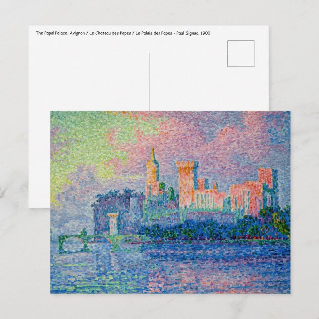 Paul Signac - Der Papstpalast, Avignon Postkarte (Vorne/Hinten)